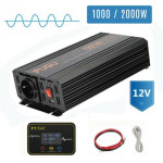 Pure Sine Wave Power Inverter 1000W  12V to 230V AC with LCD Display & Wireless Remote Control - 26811