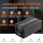 Pure Sine Wave Power Inverter 4000W 12V to 230V (8000W Peak) with USB & Remote Control - 26823