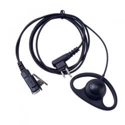 2-Pin D-Shape Security Earpiece Headset with PTT Mic for Motorola & Compatible Two-Way Radios - 2606