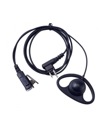 2-Pin D-Shape Security Earpiece Headset with PTT Mic for Motorola & Compatible Two-Way Radios - 2606
