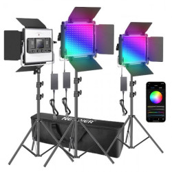 Neewer 3×660 RGB LED Video Light Kit with APP Control - 6213-3