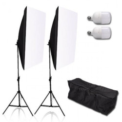 Softbox Continuous Lighting Kit – 25W LED Studio Lights with Stands & Carry Bag - 6216